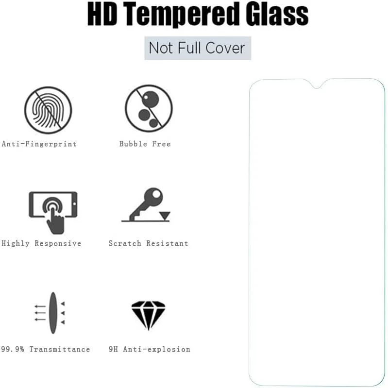 محافظ صفحه نمایش KLYEU برای Realme C11، شیشه حرارت دیده با سختی 9H، فیلم محافظ زرهی تلفن همراه HD، 3 عدد