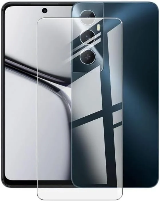 محافظ صفحه نمایش شیشه ای حرارت دیده شفاف، ضد انفجار، لبه های 3D ARC، ضخامت 0.33 میلی متر، سختی 9H سازگار با Realme C65 2024