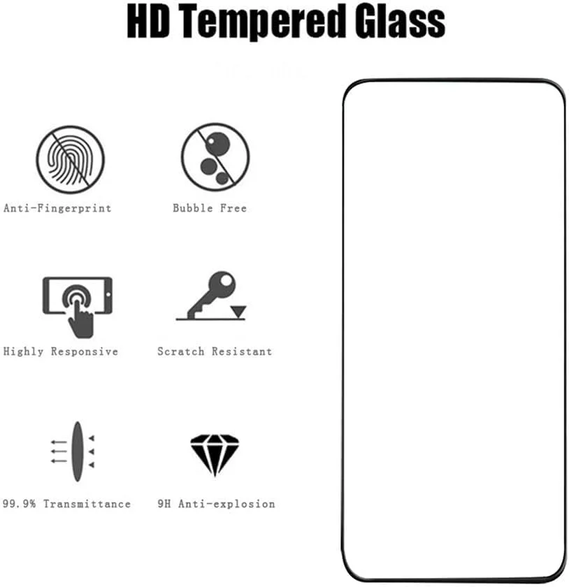 محافظ صفحه نمایش شیشه ای تمپرد HACIEN برای Realme 12 Pro 5G، محافظ صفحه نمایش تمام صفحه تلفن همراه شیشه ای تمپرد پریمیوم، فیلم محافظ، محافظ صفحه نمایش شفاف HD 9H برای Realme 12 Pro 5G، بسته 2 عددی