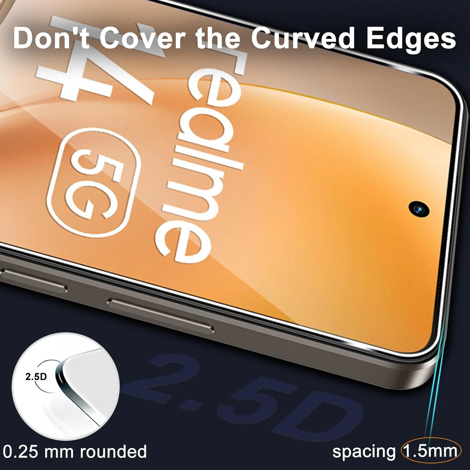 محافظ صفحه نمایش شیشه ای GEEMEE بسته 2 عددی مناسب برای Realme 14 5G/Realme 14T به همراه 2 عدد محافظ لنز دوربین، فیلم ضد خش با سختی 9H، محافظ صفحه نمایش شیشه ای HD