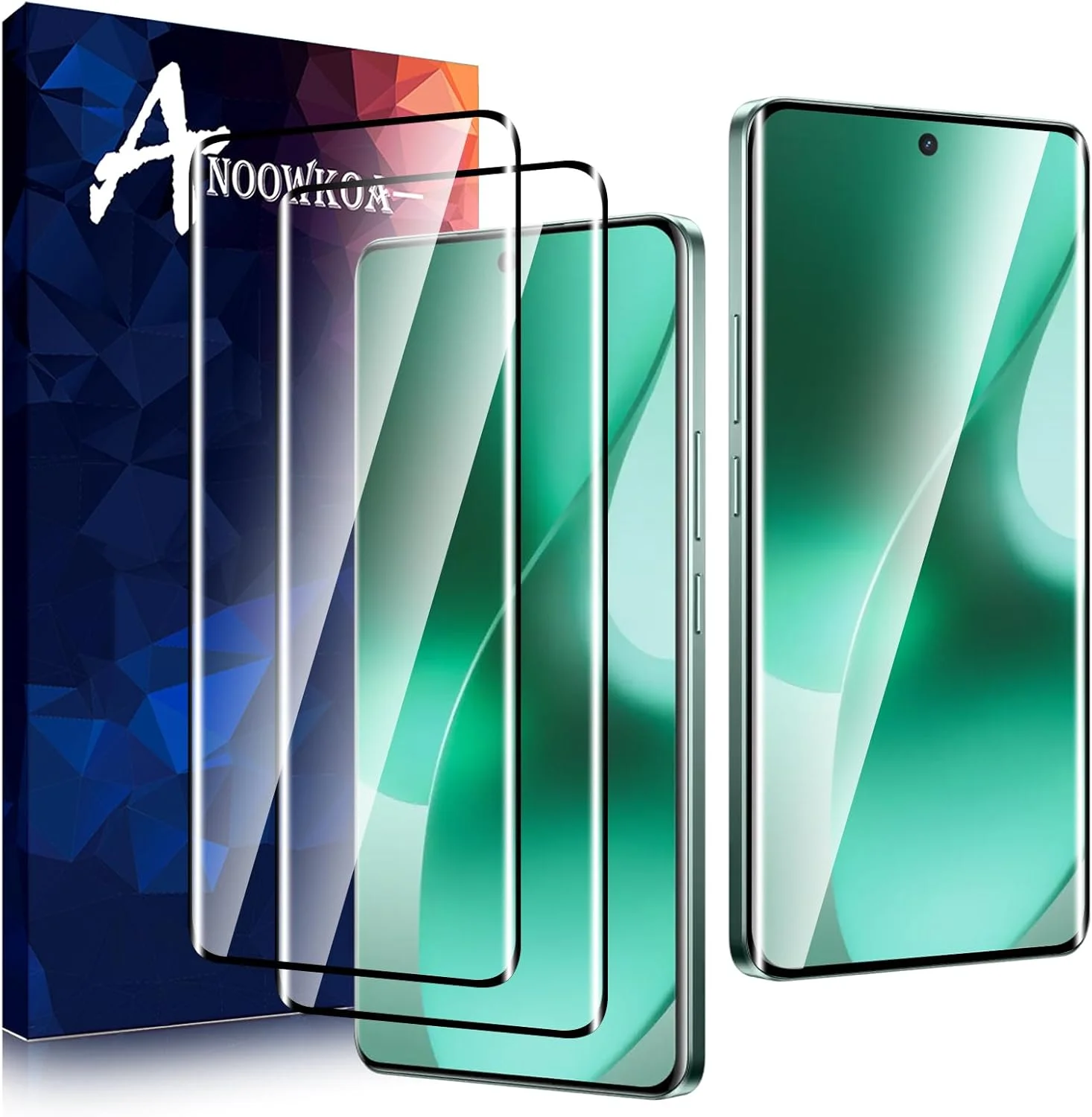 محافظ صفحه نمایش شیشه ای Anoowkoa بسته 2 عددی برای Realme 15/Realme 15 Pro 5G، محافظ صفحه نمایش کاملا شفاف سازگار با Realme 15/Realme 15 Pro 5G