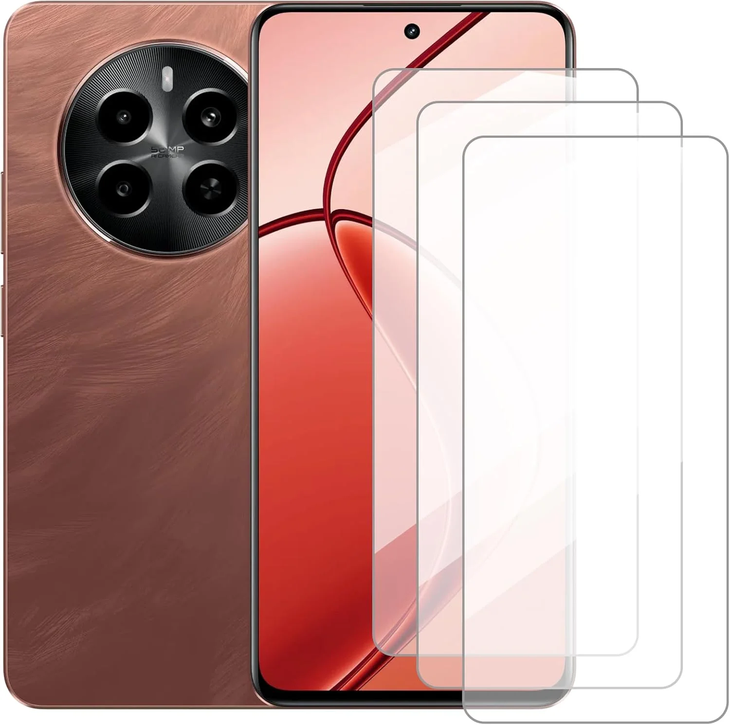 محافظ صفحه نمایش دامولون سازگار با Realme P1 5G (6.67 اینچ) [بسته 3 عددی] محافظ صفحه شیشه ای حرارت دیده مناسب برای Realme P1 5G