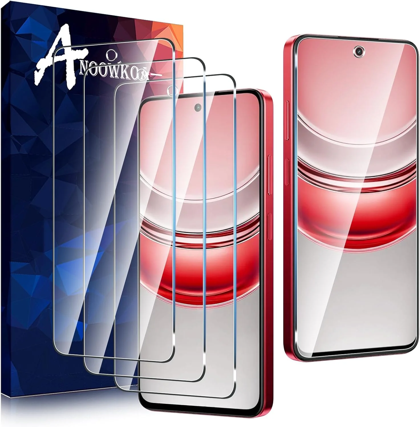 محافظ صفحه نمایش شیشه ای تمپرد Anoowkoa Realme C75 4G برای Realme 14 x 5G / Realme 14 x سازگار با Realme 14 x بسته 3 عددی