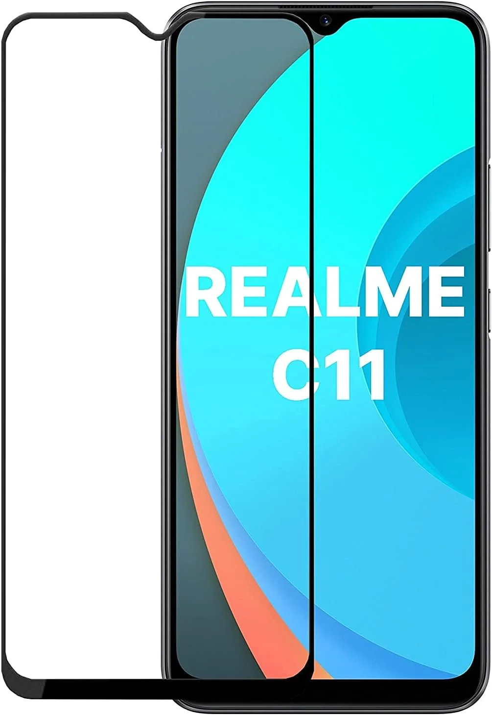 محافظ صفحه نمایش سه بعدی MUZZ Realme C11 با سختی 9H، ضد خش، شیشه حرارت دیده، محافظ صفحه نمایش بدون حباب برای Realme C11