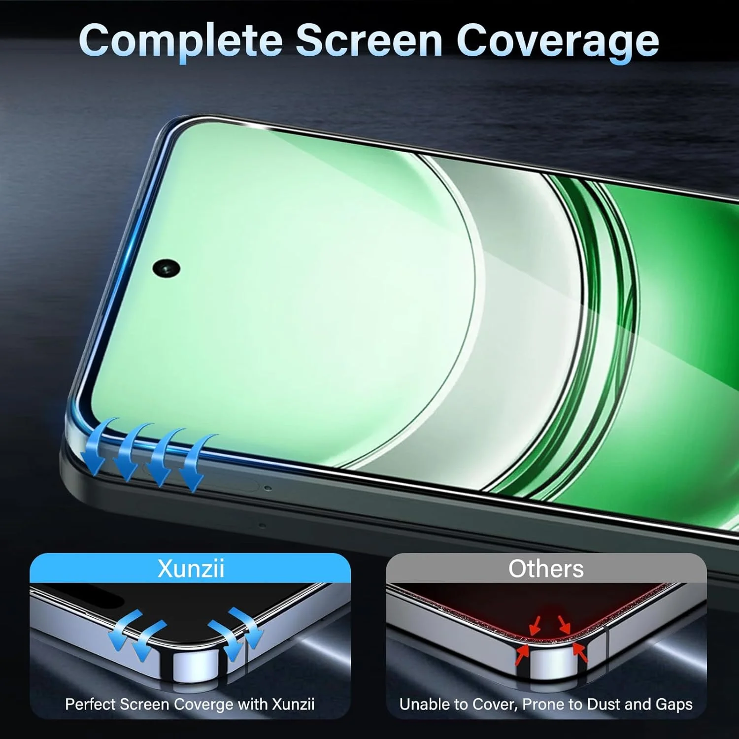 محافظ صفحه نمایش Xunzii برای Realme C75 5G/4G/Realme 14x، شیشه حرارت دیده و محافظت از دوربین به همراه ابزار نصب، شیشه محافظ شفاف 0.33 میلی متری، محافظ صفحه نمایش با سختی 9H، ضد خش