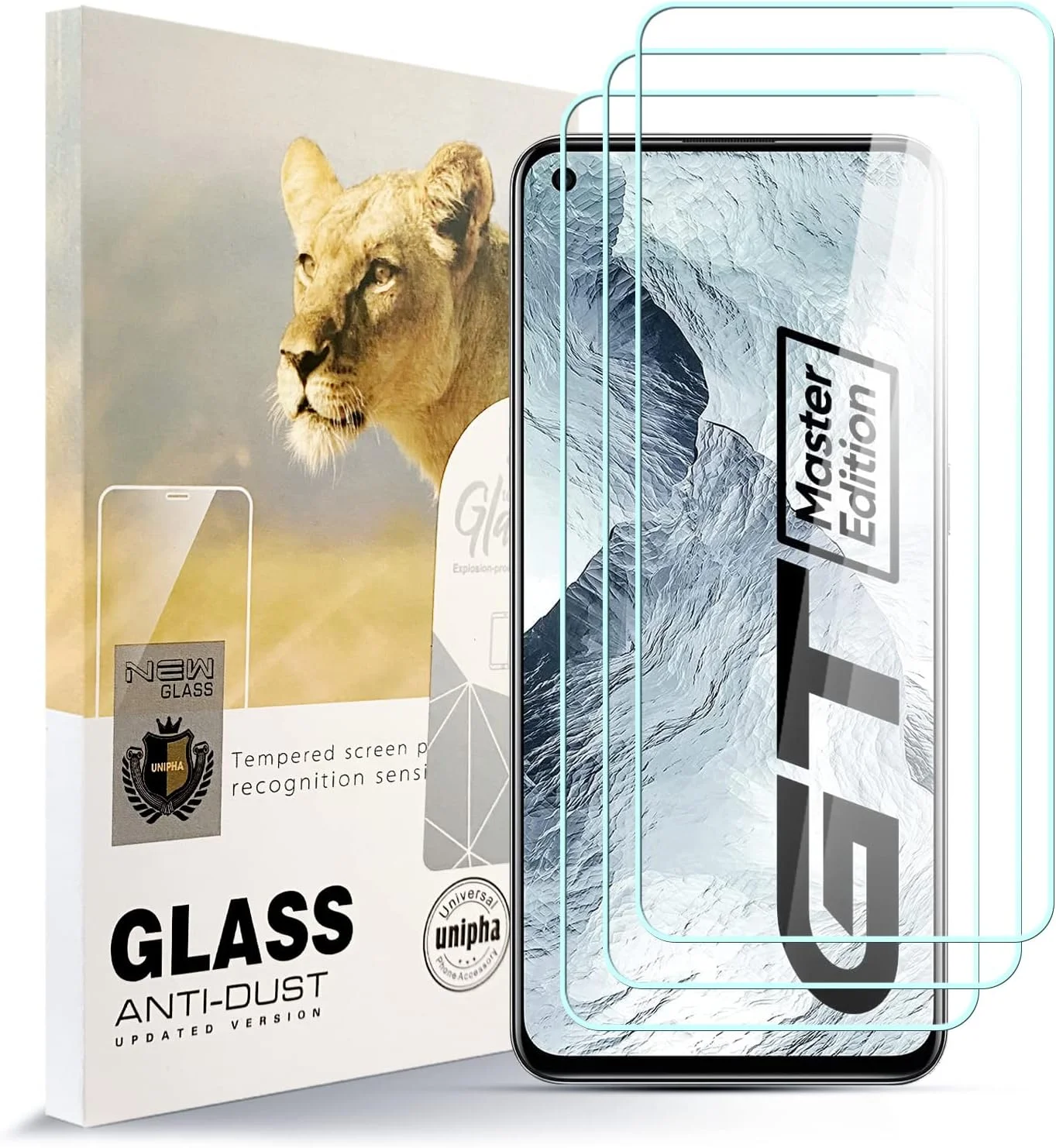 محافظ صفحه نمایش AYSOW برای Realme GT Master Edition شیشه ای ممتاز 0.3 میلی متر سختی 9H فیلم 2.5D، ضد خش، بدون حباب، محافظ صفحه نمایش شیشه ای برای Realme GT Master Edition [بسته 3 عددی]