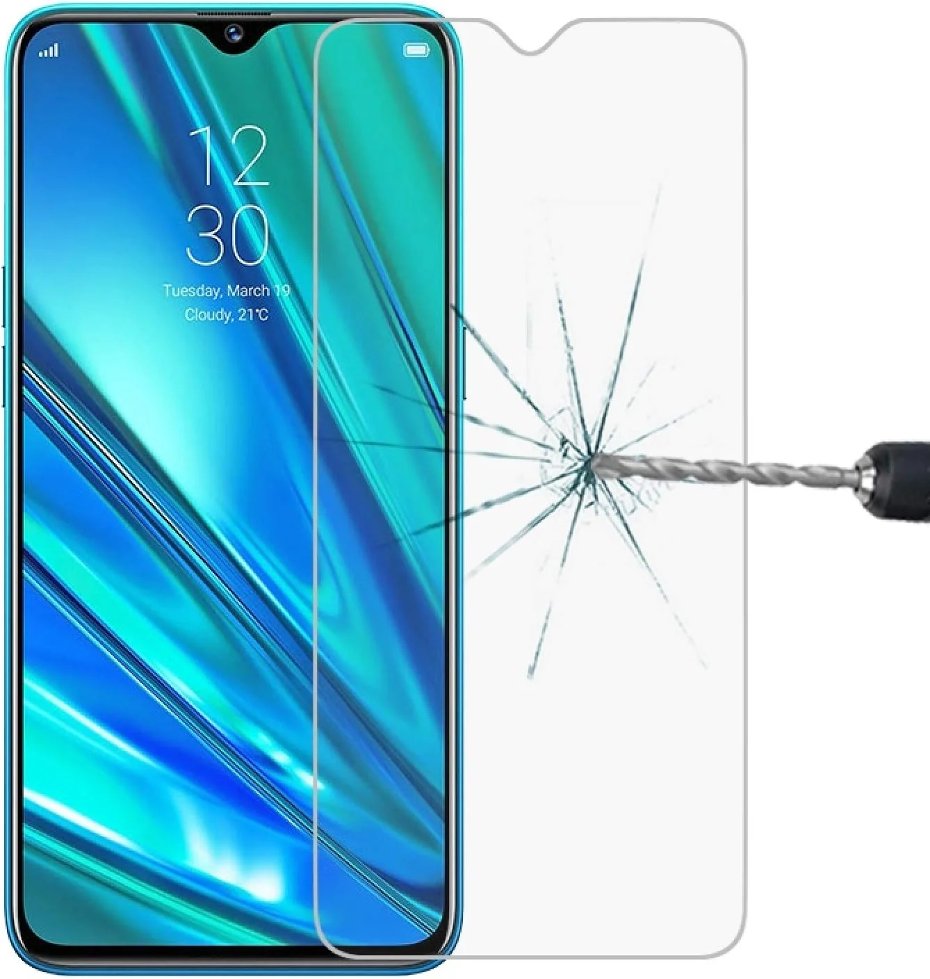 محافظ صفحه نمایش شیشه ای HONGYI برای گوشی OPPO Realme 5 Pro با سختی 9H و لبه های 2.5D