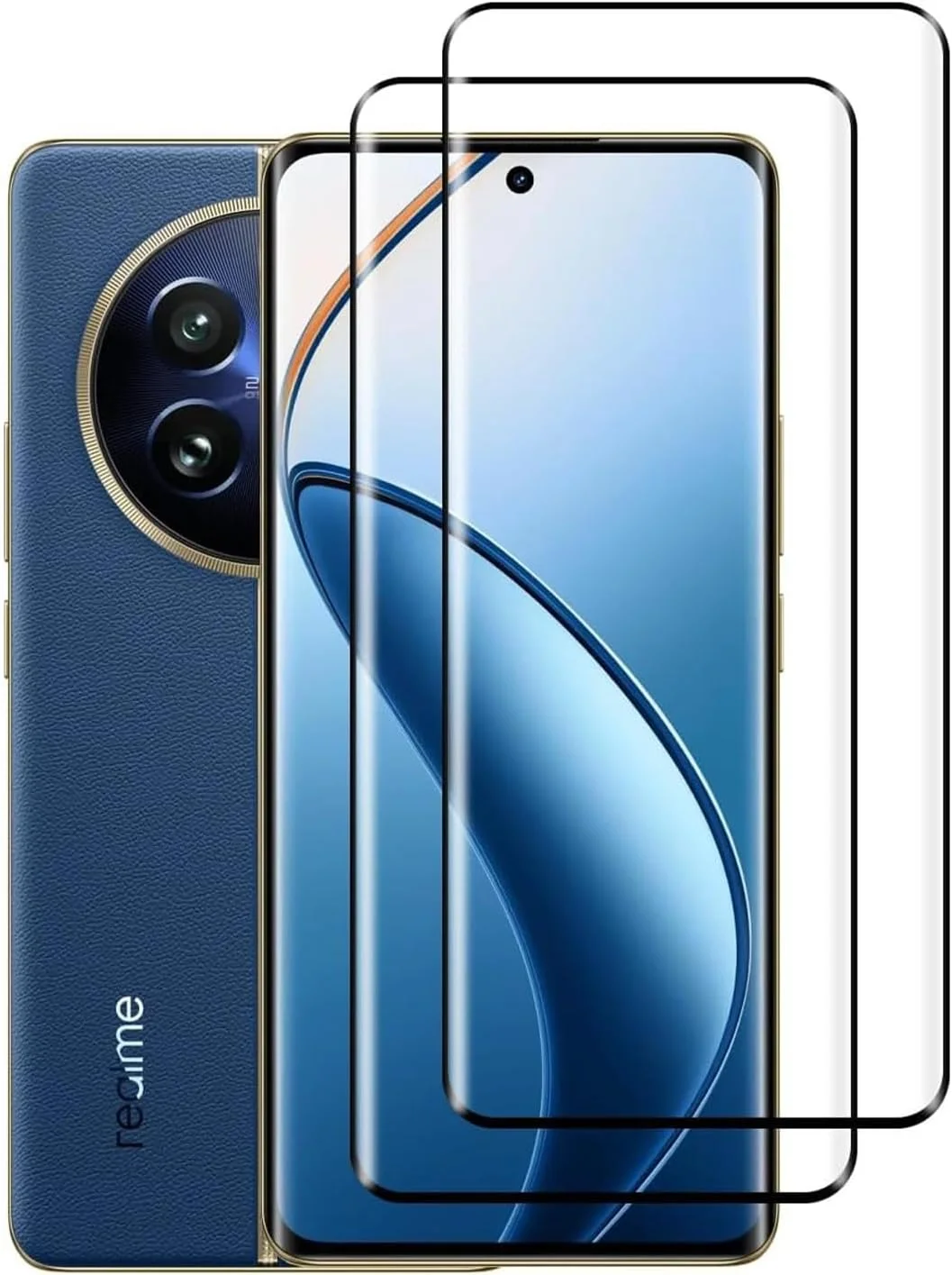 WRTBS [بسته 2 عددی] محافظ صفحه نمایش شیشه ای حرارت دیده برای Realme 12 Pro Plus 5G، سختی 9H، وضوح بالا، پوشش کامل، ضد خش، بدون حباب، ضد اثر انگشت