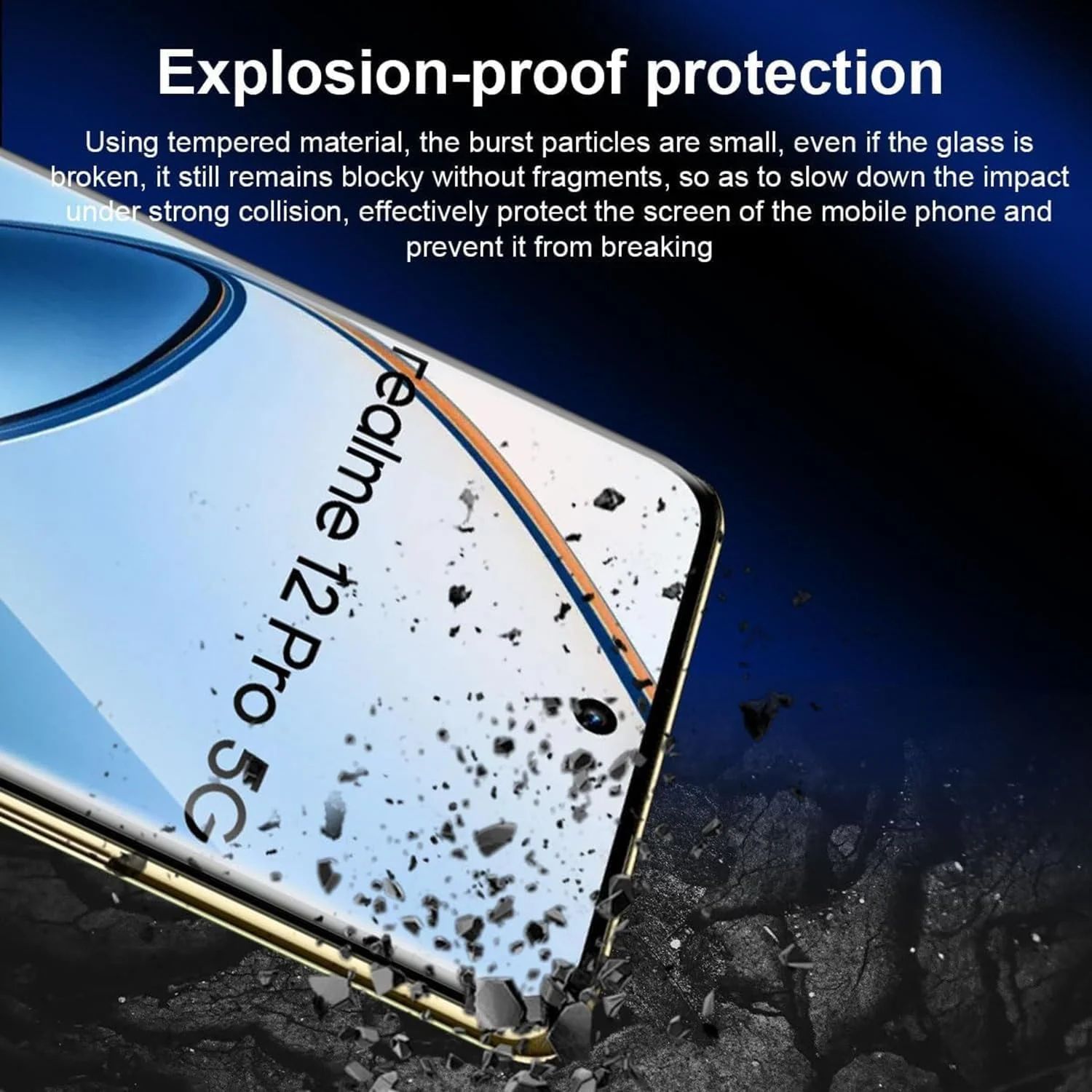 WRTBS [بسته 2 عددی] محافظ صفحه نمایش شیشه ای حرارت دیده برای Realme 12 Pro Plus 5G، سختی 9H، وضوح بالا، پوشش کامل، ضد خش، بدون حباب، ضد اثر انگشت