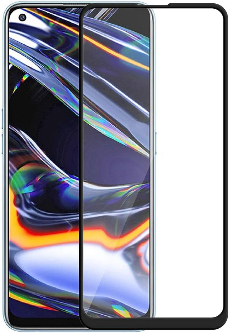 محافظ صفحه نمایش شیشه ای حرارت دیده با سختی 9H، لبه به لبه خمیده برای گوشی ریلمی 7 پرو - مشکی