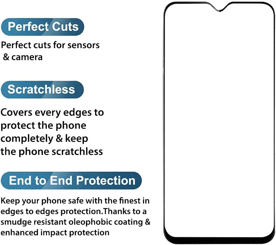 محافظ صفحه نمایش شیشه ای حرارت دیده خمیده لبه به لبه Muzz با سختی 9H برای Realme C25Y / Realme C25Y مشکی