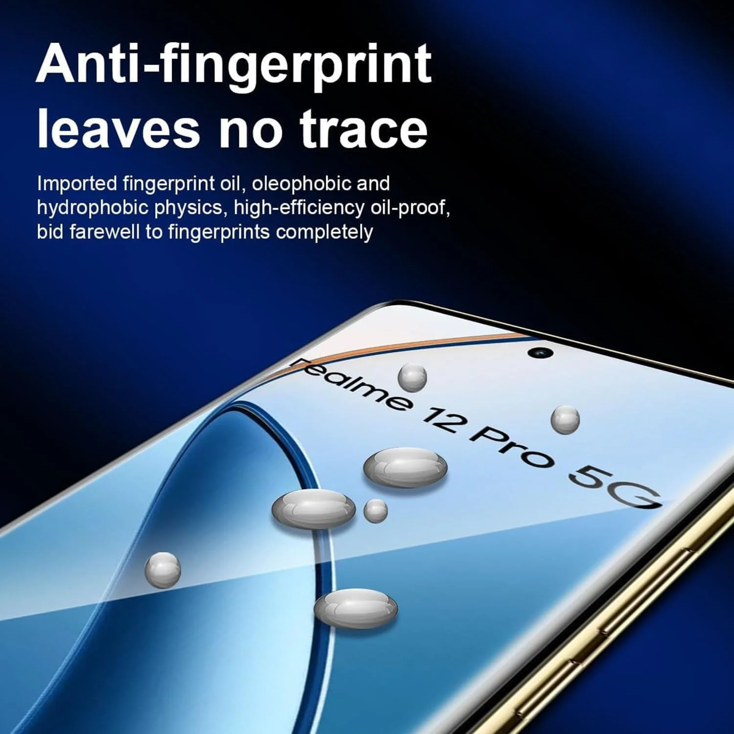 WRTBS [بسته 2 عددی] محافظ صفحه نمایش شیشه ای حرارت دیده برای Realme 12 Pro Plus 5G، سختی 9H، وضوح بالا، پوشش کامل، ضد خش، بدون حباب، ضد اثر انگشت