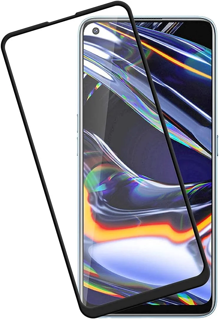 محافظ صفحه نمایش شیشه ای حرارت دیده با سختی 9H، لبه به لبه خمیده برای گوشی ریلمی 7 پرو - مشکی