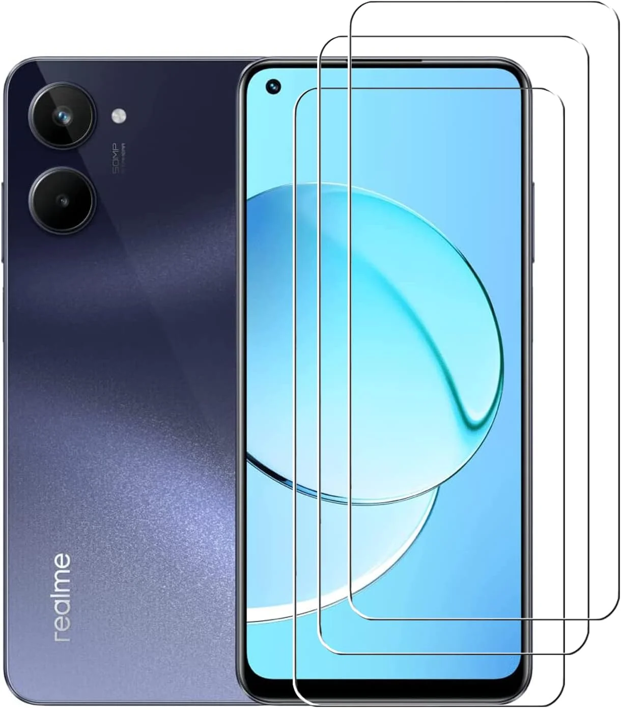 [بسته 3 عددی] محافظ صفحه نمایش شیشه ای ZMONE برای Realme 10 4G، سختی 9H، وضوح بالا، ضد خش، بدون حباب، ضد اثر انگشت