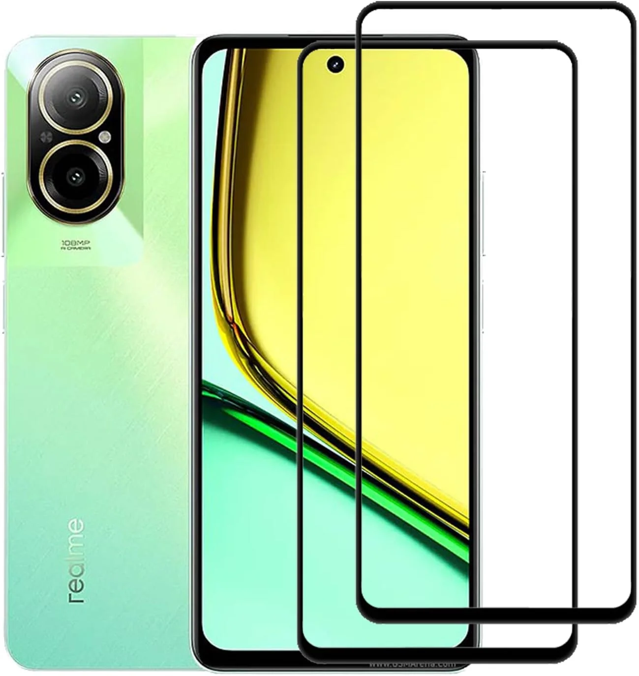 محافظ صفحه نمایش شیشه ای EasyLifeGo برای Realme C67 4G، پوشش کامل HD ضد خش، فیلم شیشه ای بدون حباب با پاسخگویی بالا [2 عدد]