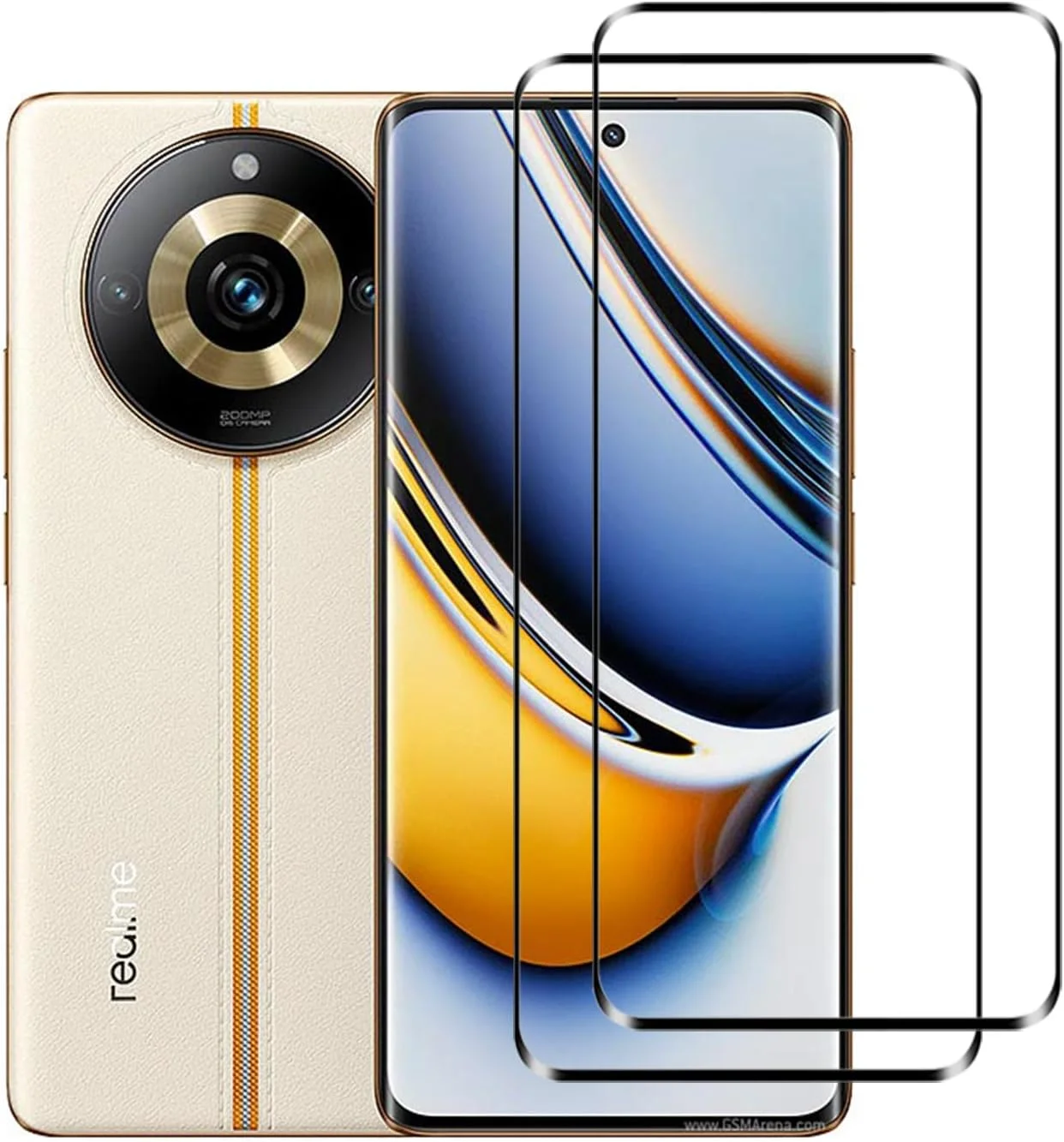 محافظ صفحه نمایش شیشه ای EasyLifeGo برای Realme 11 Pro/Realme 11 Pro Plus 5G، پوشش کامل HD ضد خش بدون حباب [بسته 2 عددی]