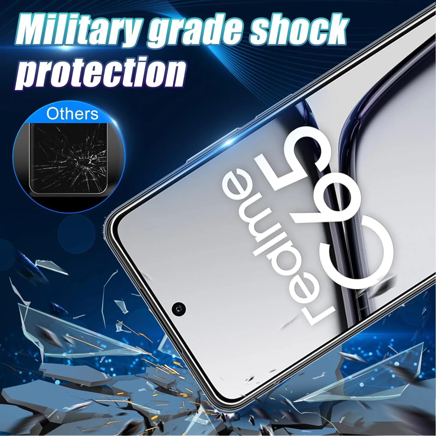 محافظ صفحه نمایش Wookfiss برای Realme C65 4G، بسته 2 عددی شیشه حرارت دیده، سختی 9H، ضد خش، ضد حباب، محافظ صفحه نمایش شفاف HD