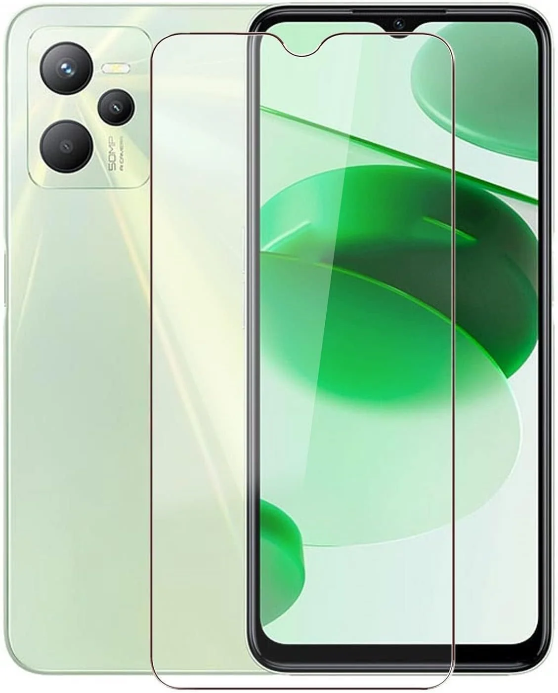 Muzz Realme C35 Screen Protector Glass Tempered Anti-Scratch 9H HD Protective Phone Film for Realme C35 Clear