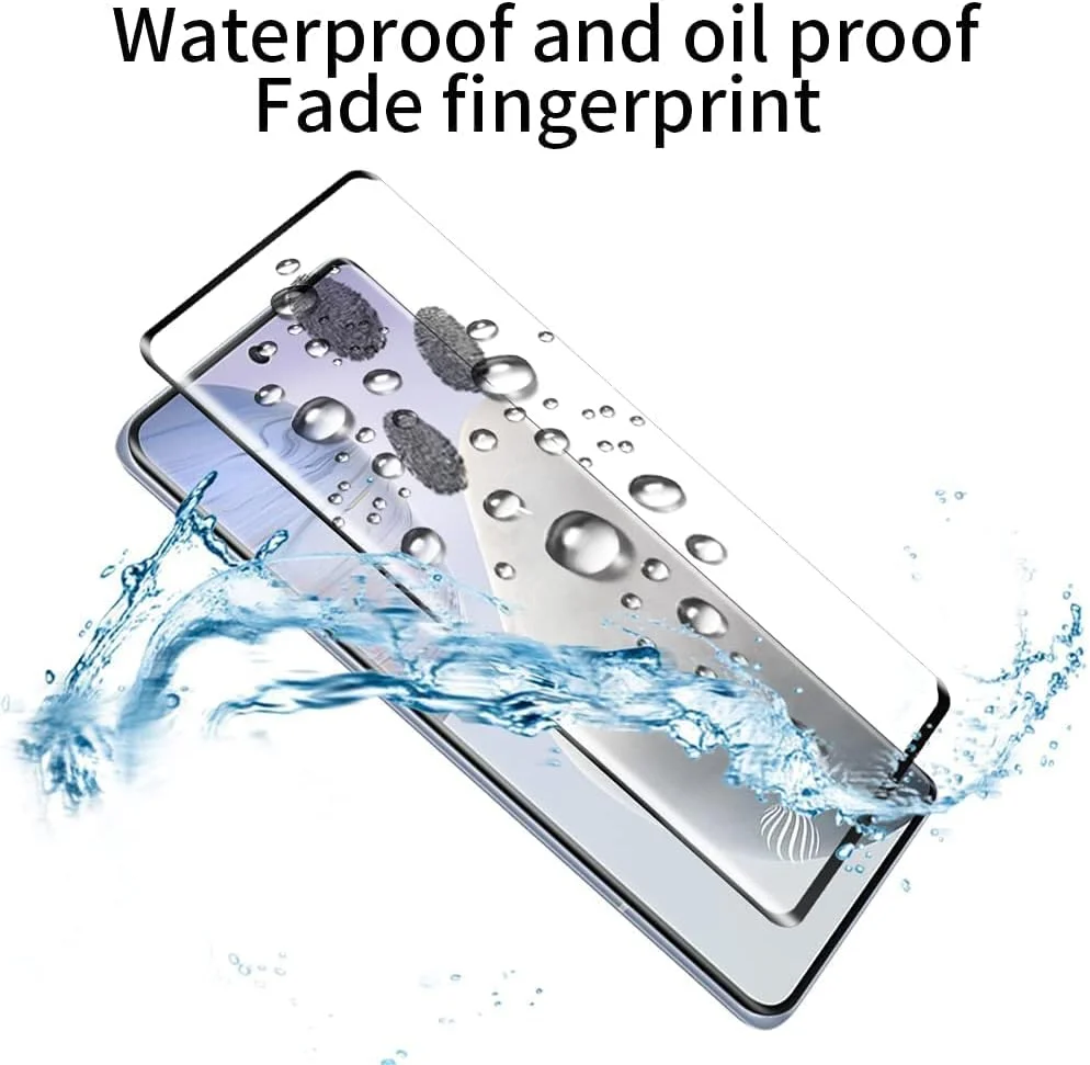 محافظ صفحه نمایش شیشه ای خمیده سه بعدی Realme 10 Pro Plus، شیشه حرارت دیده با سختی 9H، مقاوم در برابر خراش، بدون حباب، پوشش کامل، چسب کامل، مشکی