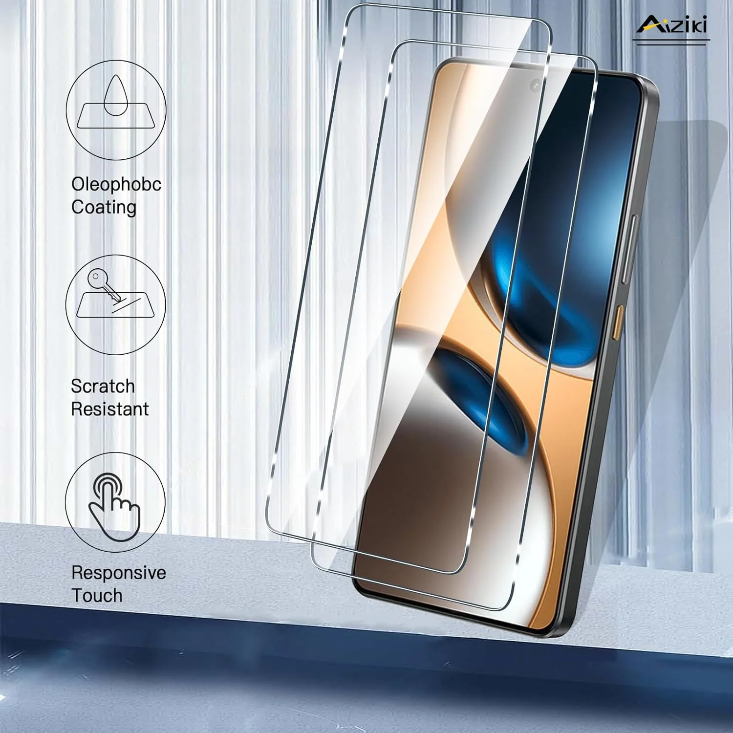 محافظ صفحه نمایش شیشه ای حرارت دیده Aiziki بسته 2 عددی برای Realme GT 7/7T (0.33 میلی متر HD فوق العاده شفاف) محافظ شیشه ای با سختی 9H برای Realme GT 7/7T محافظ صفحه نمایش شیشه ای حرارت دیده Aiziki بسته 2 عددی برای Realme GT 7/7T (0.33 میلی متر HD فوق العاده شفاف) محافظ شیشه ای با سختی 9H برای Realme GT 7/7T