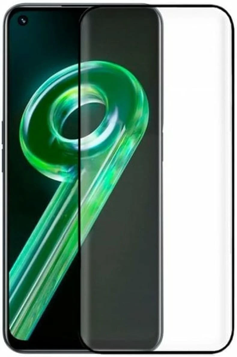 محافظ صفحه نمایش شیشه ای تمپرد برای Realme 9 5G (فول 3D، مشکی) لوازم جانبی جالب گوشی های هوشمند و تبلت