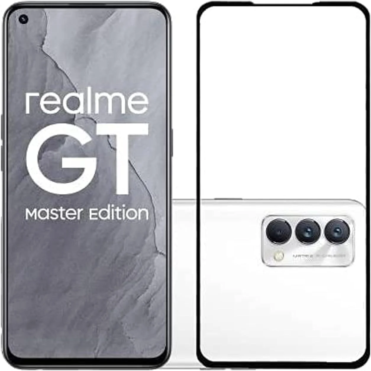Muzz Realme GT Master Edition 3D Full Screen Tempered Glass Screen Protector Black