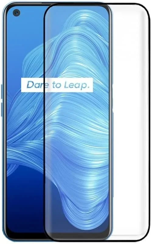 محافظ صفحه نمایش شیشه ای حرارت دیده خمیده لبه به لبه Muzz با سختی 9H برای Realme 7 5G - مشکی