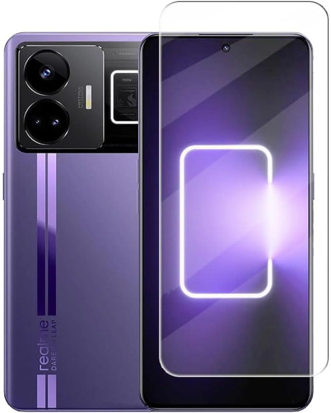 محافظ صفحه نمایش شیشه ای حرارت دیده Gruattreay سازگار با Realme GT3 5G، فیلم محافظ پوشش کامل صفحه نمایش شیشه ای حرارت دیده [سختی 9H] [HD] [مقاوم در برابر خراش]، 2 عددی