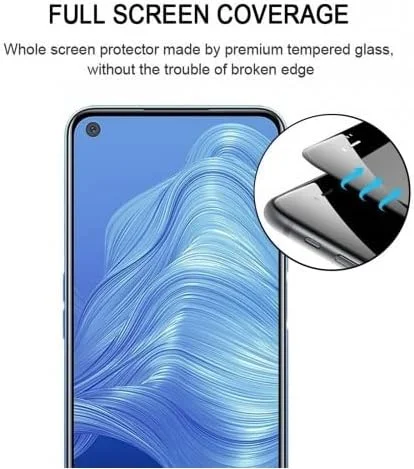 محافظ صفحه نمایش شیشه ای حرارت دیده خمیده لبه به لبه Muzz با سختی 9H برای Realme 7 5G - مشکی
