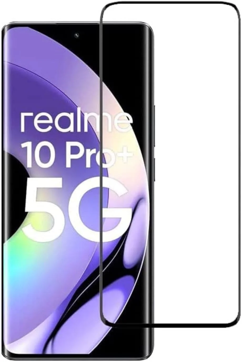 محافظ صفحه نمایش شیشه ای حرارت دیده شفاف و ضد خش مناسب برای گوشی های ریلمی 10 پرو پلاس و اوپو ریلمی 10 پرو پلاس - مشکی