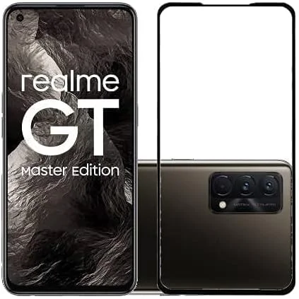 Muzz Realme GT Master Edition 3D Full Screen Tempered Glass Screen Protector Black