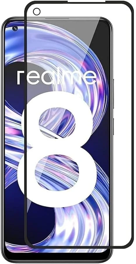محافظ صفحه نمایش 5D بوراق برای Realme 8i، پوشش کامل، شیشه حرارت دیده 9H با کیفیت Ultra HD، نصب آسان برای Realme 8i