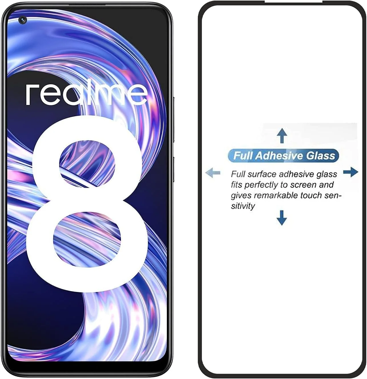 محافظ صفحه نمایش شیشه ای سازگار با Realme 8 4G، پوشش کامل صفحه نمایش فیلم شیشه ای حرارت دیده، سختی 9H، وضوح HD، ضد خش، ضد خرد شدن، نصب آسان، سازگار با قاب محافظ صفحه نمایش شیشه ای سازگار با Realme 8 4G، پوشش کامل صفحه نمایش فیلم شیشه ای حرارت دیده، سختی 9H، وضوح HD، ضد خش، ضد خرد شدن، نصب آسان، سازگار با قاب