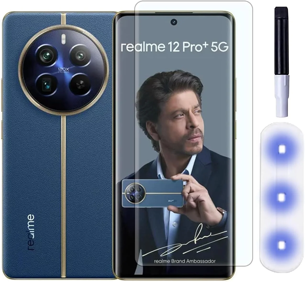محافظ صفحه نمایش شیشه ای Realme 12 Pro Plus 5G - چسب کامل لبه به لبه منحنی سه بعدی، سازگار با اثر انگشت، ضد خش، سختی 9H