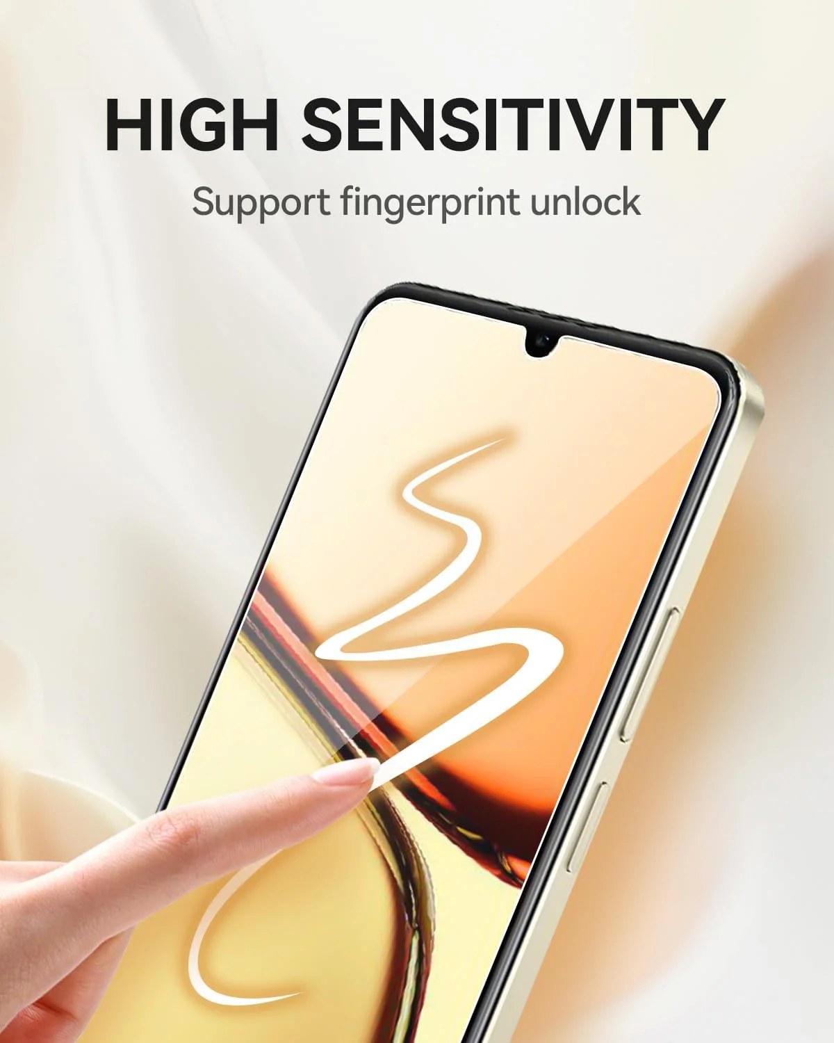 محافظ صفحه نمایش شیشه ای حرارت دیده [بسته 3 عددی] T Tersely برای Realme C61، سازگار با قاب، فوق العاده شفاف، مقاوم در برابر شکستن، فیلم ضد خش برای محافظت بیشتر
