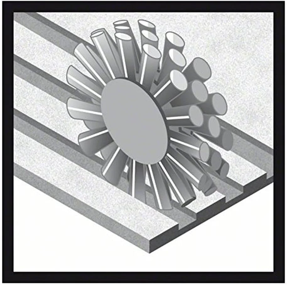 برس سیمی کاسه ای بوش پروفشنال 2608622009 با شفت 6 میلی متر، سیم های موج دار، جنس برنج 0.2 میلی متر، نقره ای، 75 میلی متر