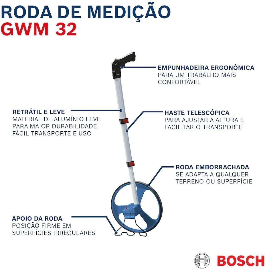 چرخ اندازه گیری حرفه ای بوش مدل GWM 32، آبی