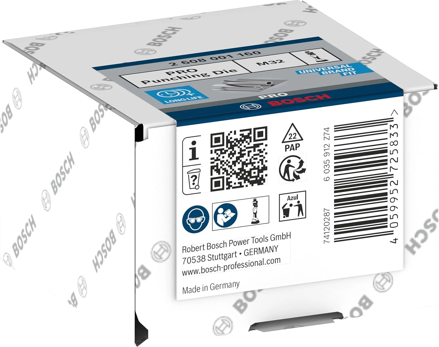 ماتریس پانچ بوش 1 عدد Pro فولاد ضد زنگ (67 x 45 میلی متر، ابزار جانبی حرفه ای)