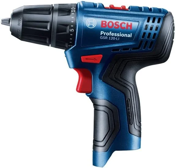 AETOOL - پیچ گوشتی شارژی 12 ولت BOSCH مدل GSR120-LI، دریل برقی چند منظوره، ابزار برقی دریل پیچ گوشتی خانگی (فقط بدنه EU)