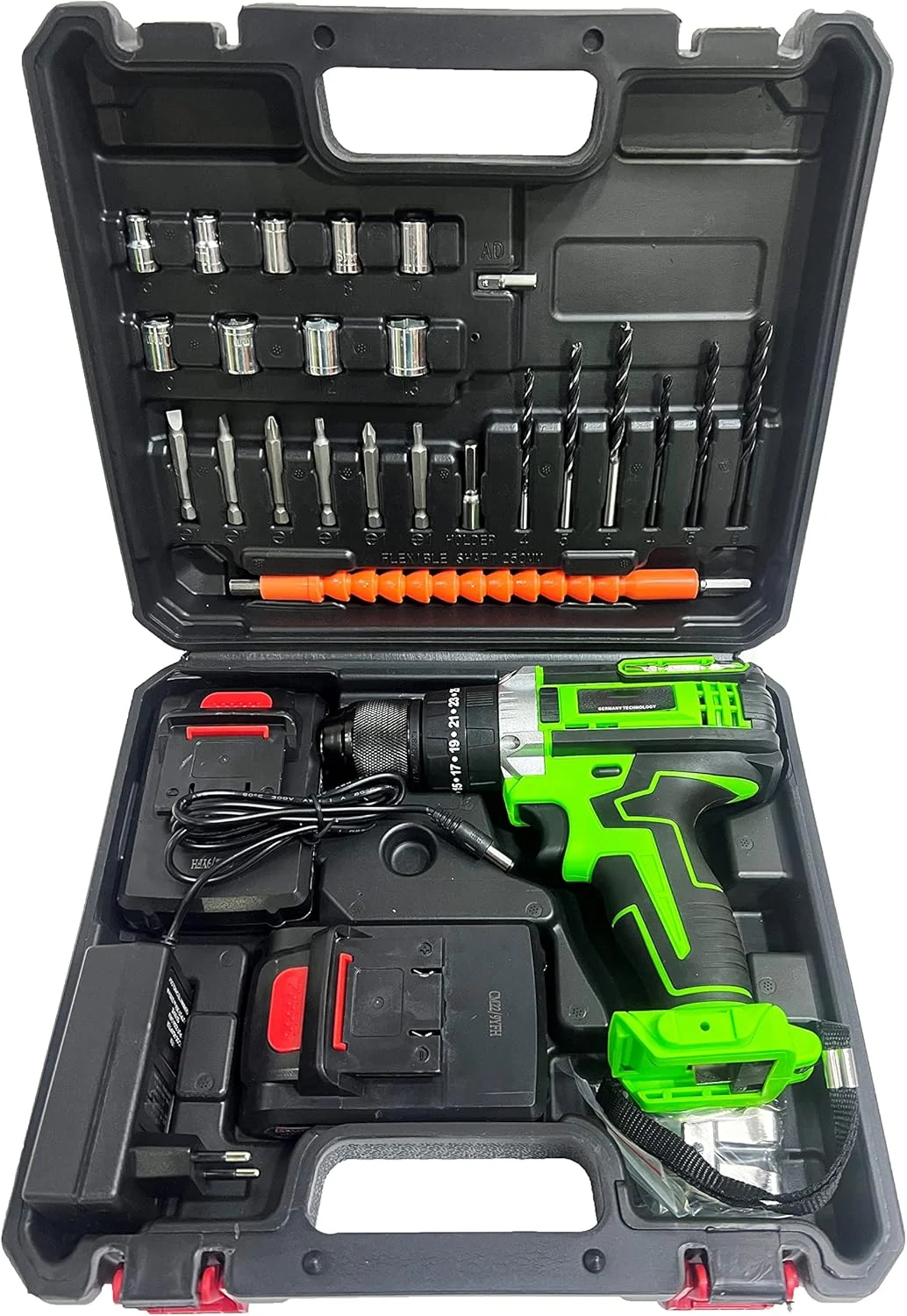 دستگاه دریل چکشی/ضربه ای شارژی 36 ولت BOSS NEO POWER با سه نظام فلزی، 2 باتری، ست کامل به همراه سری های مختلف برای مصارف خانگی و حرفه ای