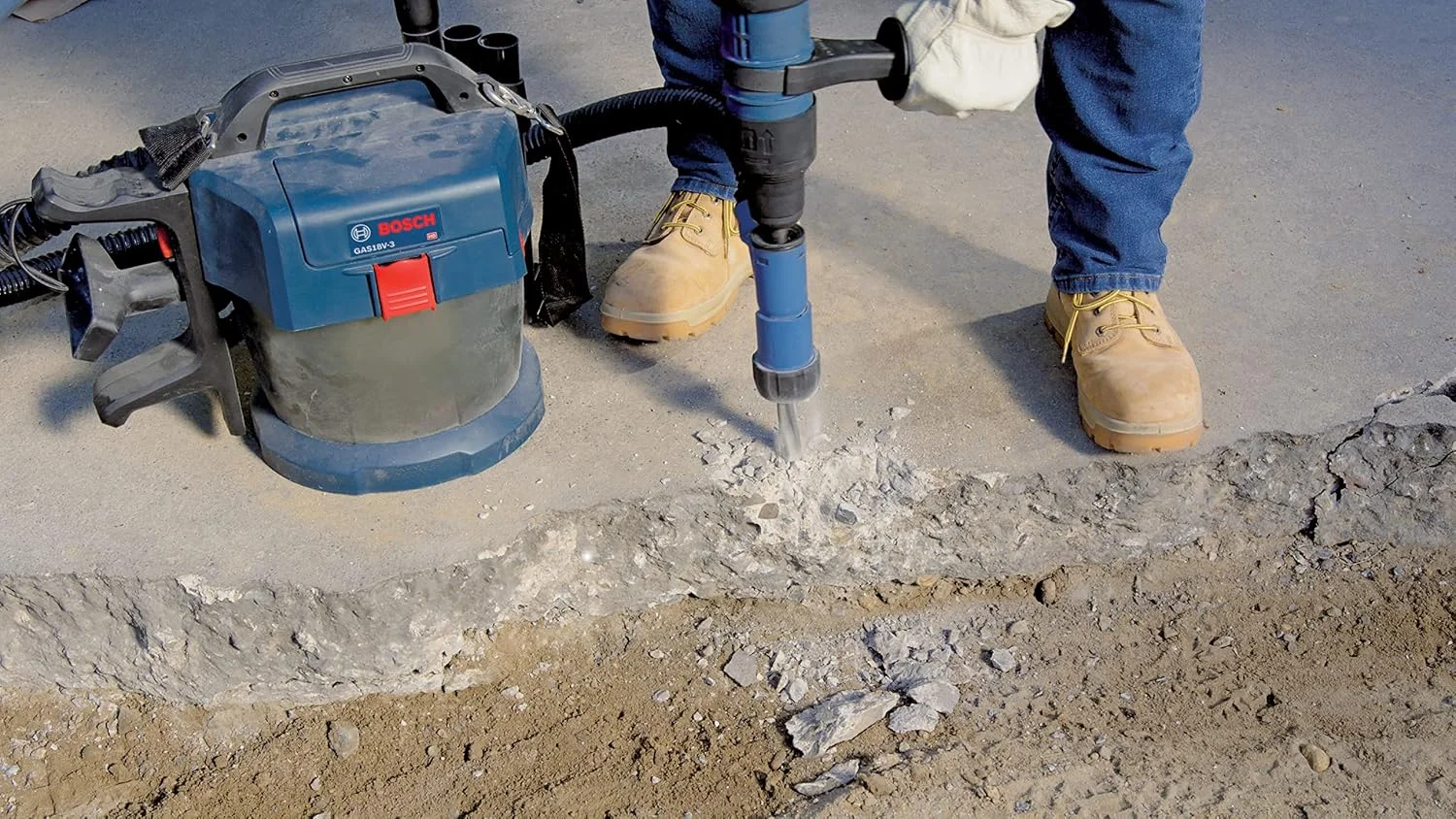 قلم نوک ستاره ای چرخشی 16 اینچی SDS-max® بوش مدل HSD1936 BlueCollar™ R-Tec به همراه آداپتور گرد و غبار