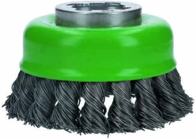 برس کاسه ای سیمی گره دار استیل ضد زنگ بوش WBX329 با قطر 3 اینچ و رابط X-LOCK