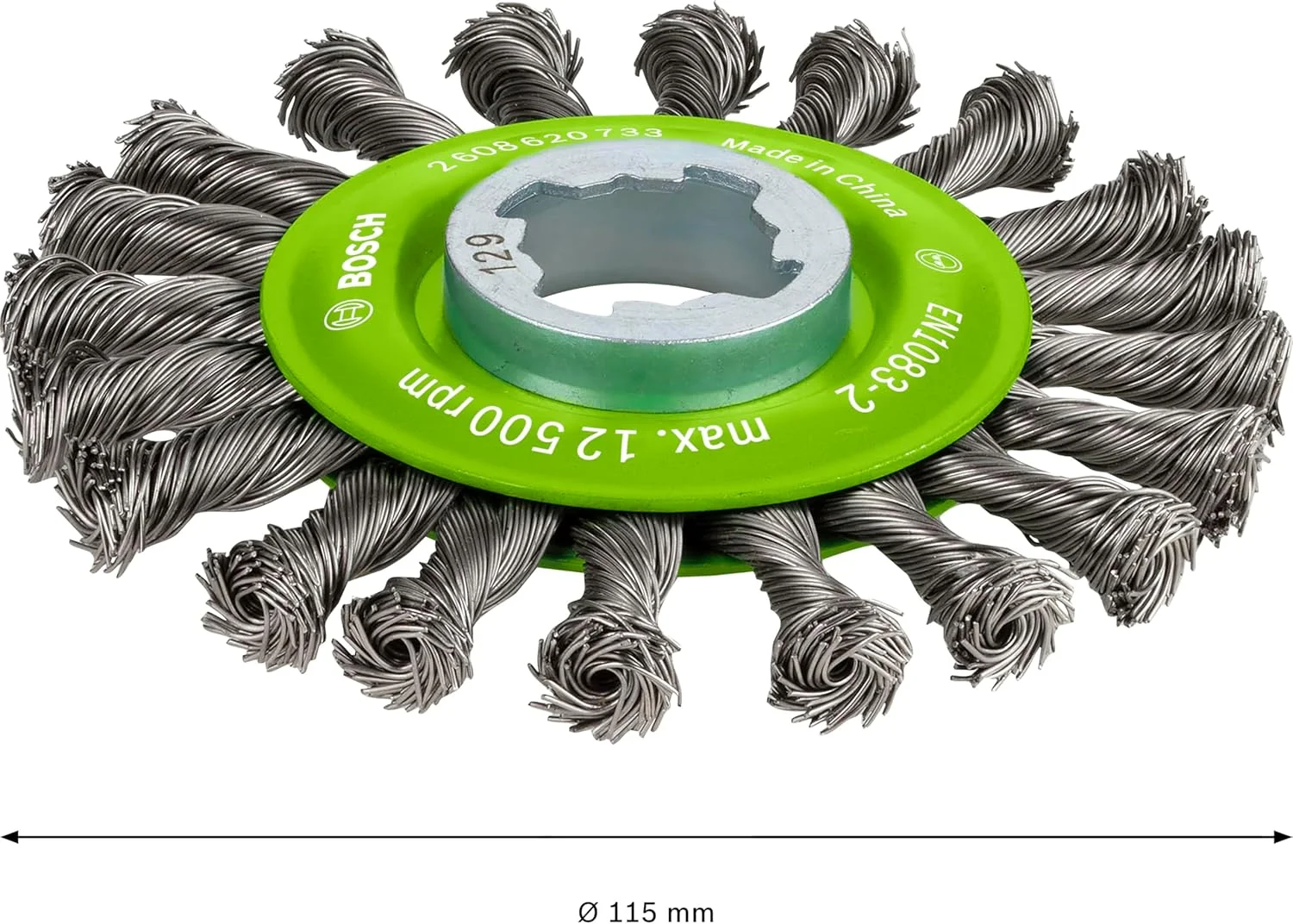 برس سیمی بافته شده سنگین بوش پروفشنال (برای استیل ضد زنگ، X-LOCK، ضد زنگ، قطر 115 میلی متر، ضخامت سیم 0.5 میلی متر)