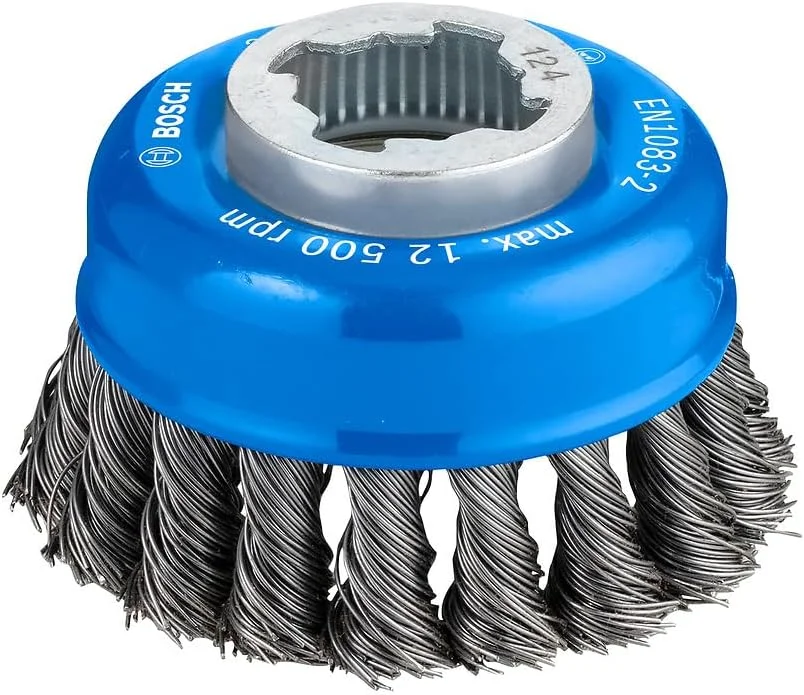 برس کاسه ای گره دار سنگین بوش پروفشنال (برای فلز، X-LOCK، قطر 75 میلی متر، ضخامت سیم 0.5 میلی متر، برای قطر 125 میلی متر)