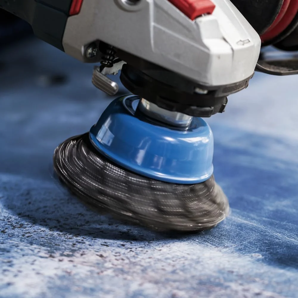 برس کاسه ای گره دار سنگین بوش پروفشنال (برای فلز، X-LOCK، قطر 75 میلی متر، ضخامت سیم 0.5 میلی متر، برای قطر 125 میلی متر)