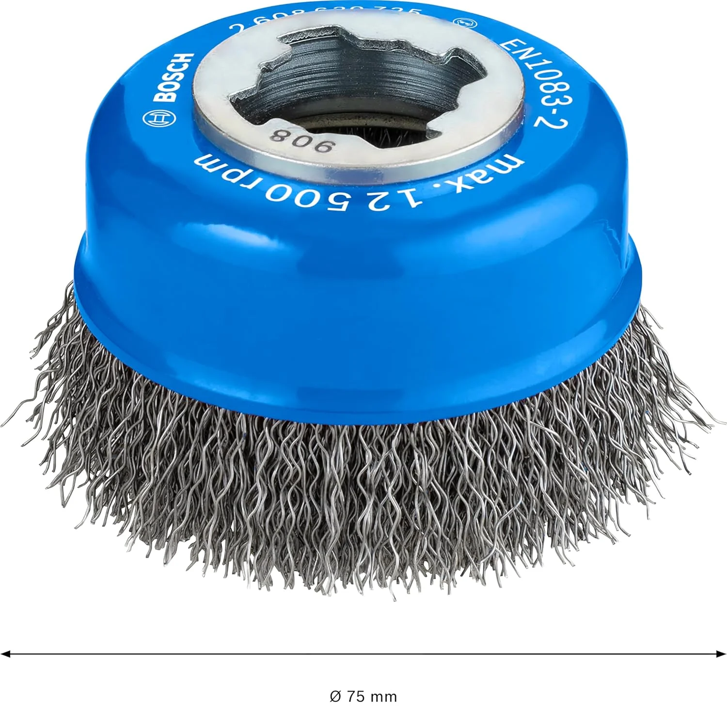 برس کاسه ای سیمی بوش پروفشنال 2608620725 (برای فلز، X-Lock، قطر 75 میلی متر، ضخامت سیم 0.3 میلی متر، برای قطر 125 میلی متر)