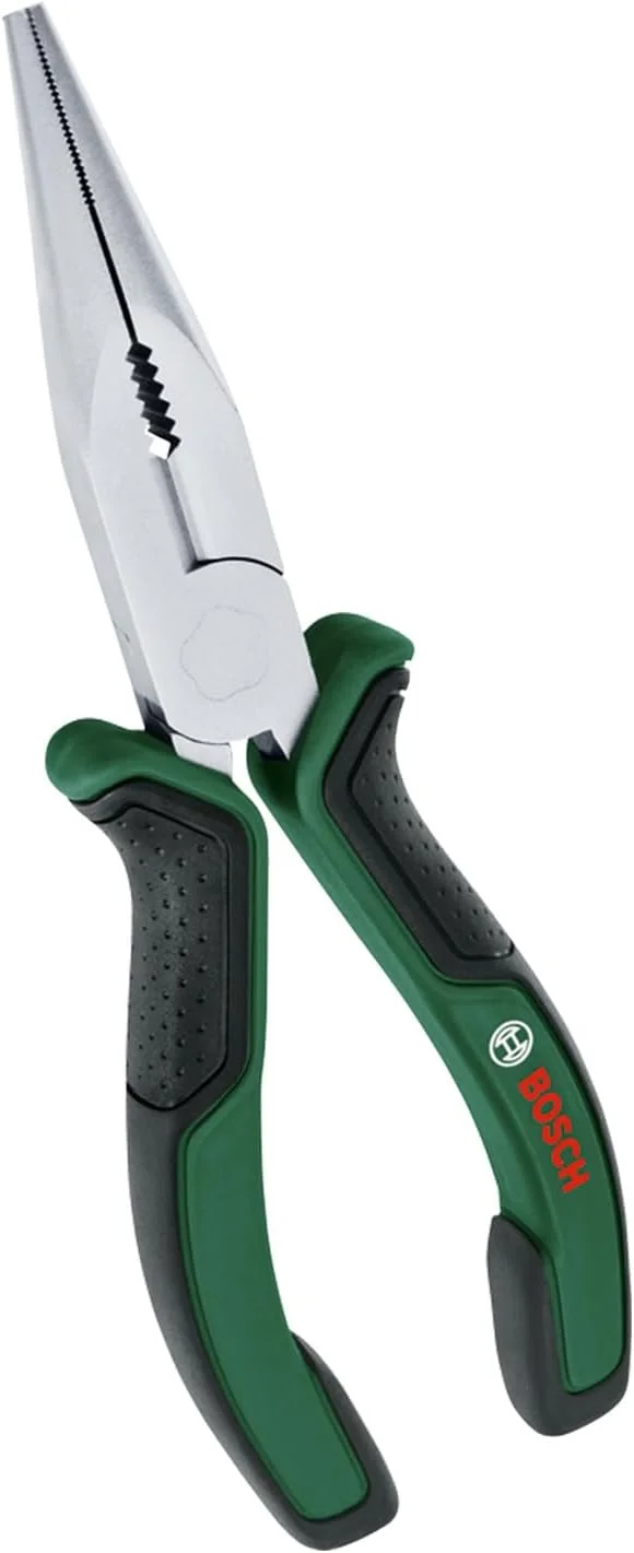 انبر دم باریک 180 میلی متری بوش (انبر دم باریک دقیق و سنگین؛ لبه های برش سخت شده القایی؛ سطح نیکل اندود شده برای افزایش مقاومت در برابر زنگ زدگی؛ طراحی ارگونومیک با دستگیره نرم)