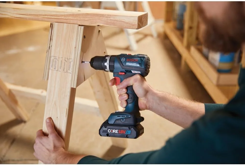 دریل چکشی/پیچ گوشتی براشلس بوش مدل GSB18V-535CN، 18 ولت، آماده اتصال، مقاوم و جمع و جور، با درایو 1/2 اینچ (فقط ابزار)