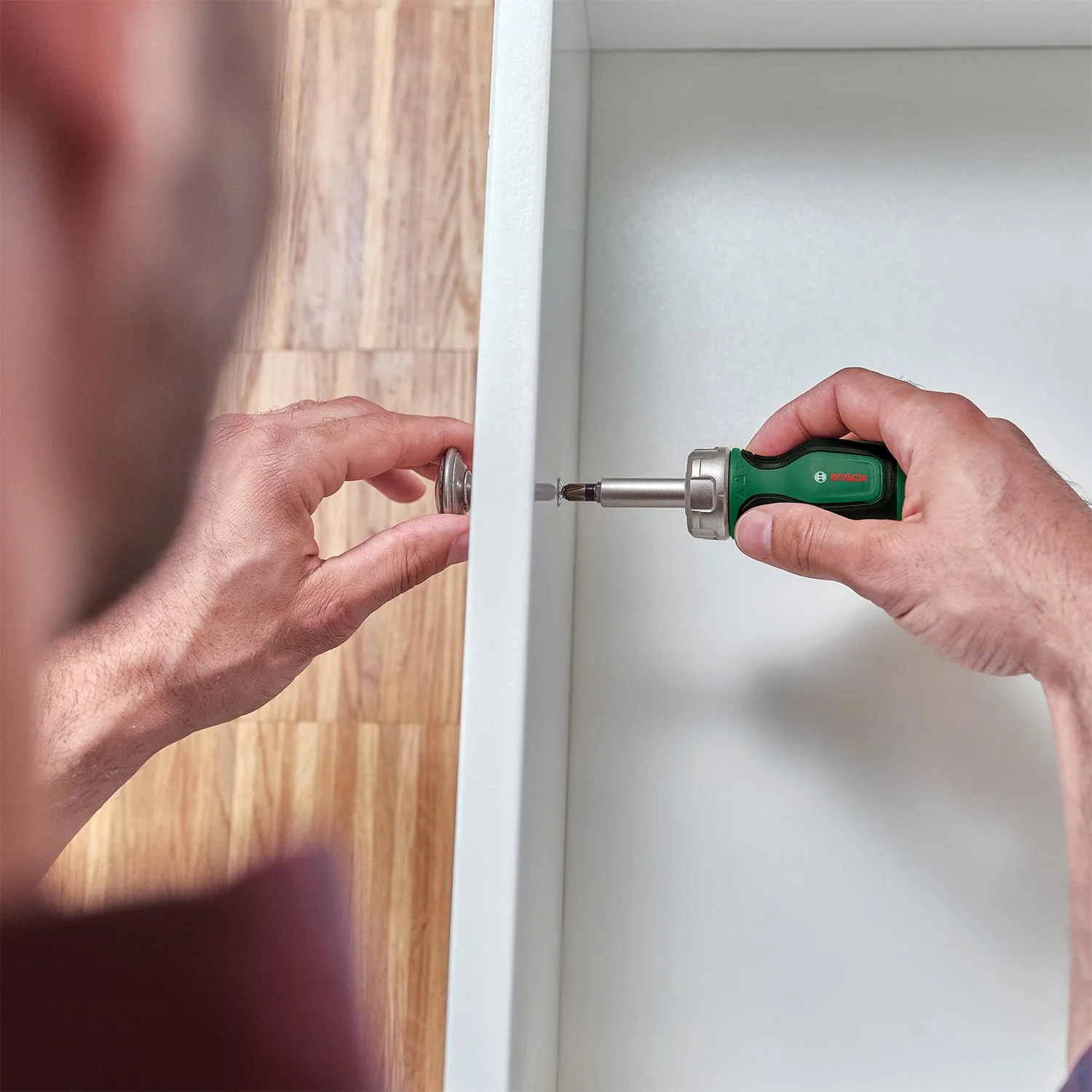 پیچ گوشتی جغجغه ای کوتاه بوش با خشاب بیت، 6 عددی (پیچ گوشتی جغجغه ای جمع و جور با گشتاور بالا، 6 بیت - PH2,SL5,TX25,HEX3/4/5; ارگونومیک; نگهدارنده بیت مغناطیسی)