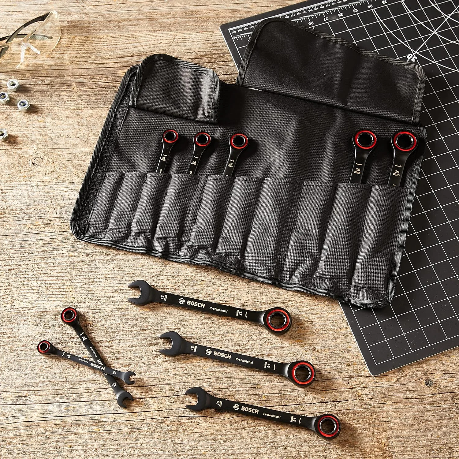 مجموعه آچار یک تکه بوش پروفشنال (8/10/12/13/14/15/16/17/18/19 میلی متر، در کیف) - انحصاری آمازون